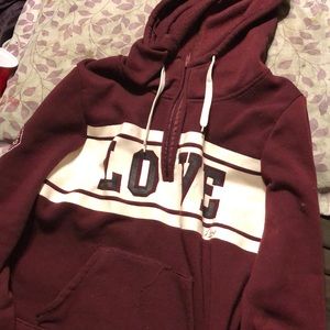 Cute ‘LOVE’ jacket with hoodie, very comfy